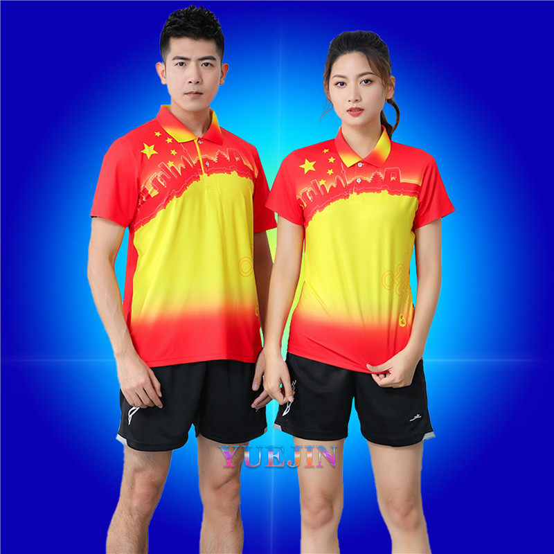 羽毛球服套装男女运动服吸汗速干透气网球衣翻领定制印字乒乓球服