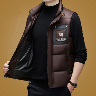 羽绒服保暖坎肩 休闲背心马夹无袖 白鸭绒羽绒马甲男2025秋冬季 新款