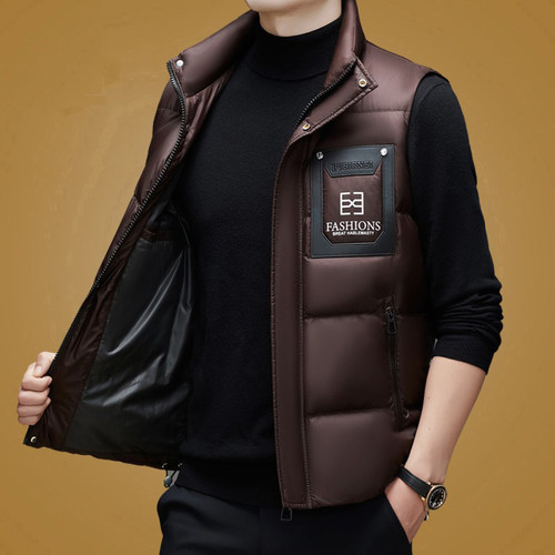 2025冬季羽绒马甲外穿白鸭绒立领