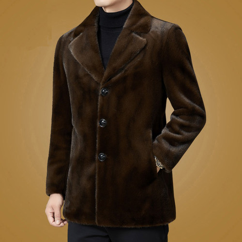 金貂绒皮毛一体中年保暖皮草外套