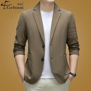 哥宾尼秋冬毛呢小西装男休闲外套韩版潮流中青年商务西服加厚上衣