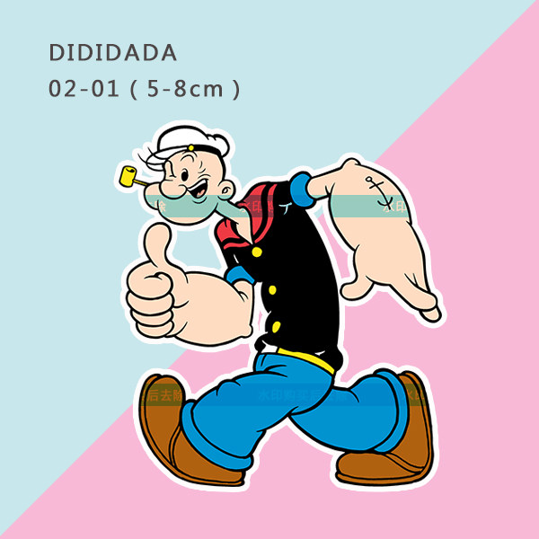 【D02】滴胶贴纸散货DIY配件大力水手行李箱手帐手机壳贴画动漫
