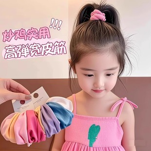 高弹力儿童面膜发圈高马尾无接缝发绳不伤发皮筋 女童头绳2025新款