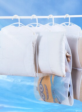 家用枕头晾晒器阳台防风晒衣架室外枕头晾晒网兜网袋抱枕娃娃架子