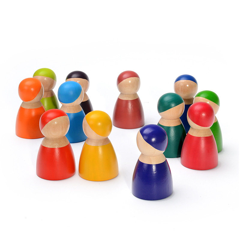 PUPPET CREATIVE GRAFFITI TOYS CHILDRENS DIY PAINTED WOODEN DOLLS BOXED WOOD COLOR FUN ORNAMENTS
