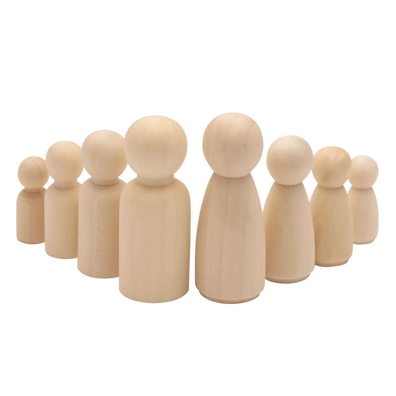 PUPPET CREATIVE GRAFFITI TOYS CHILDRENS DIY PAINTED WOODEN DOLLS BOXED WOOD COLOR FUN ORNAMENTS
