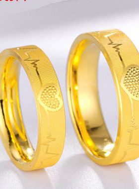 闭口戒指砰然心动爱心男女情侣戒