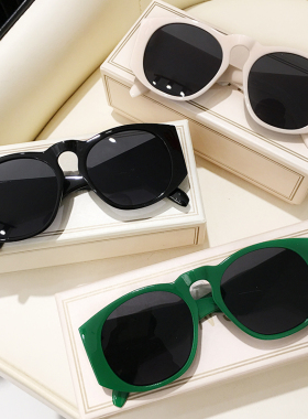 2024新款欧美个性夸张搞怪太阳镜女ins网红拍照绿色蓝色宽腿墨镜