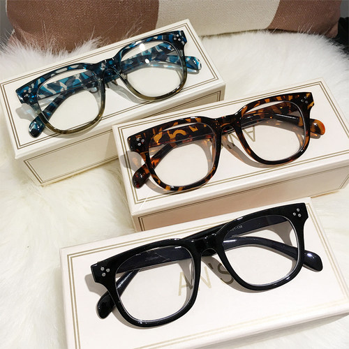 2024韩版豹纹大粗黑框装饰玳瑁