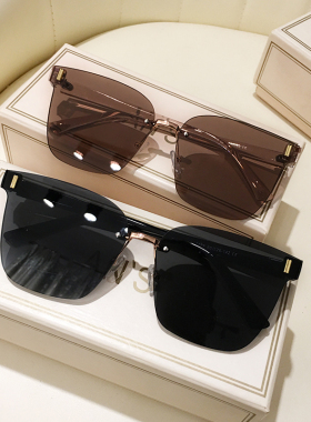 无框墨镜女高级感法式方圆脸