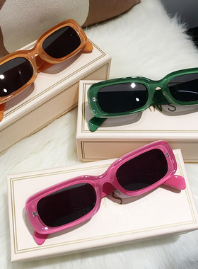 多巴胺彩色墨镜女粉色绿框夏日
