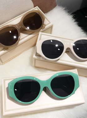 欧美简约椭圆海边拍照墨镜女式