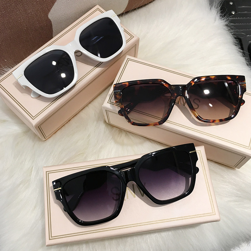 防紫外线墨镜男方形大框白色豹纹痞帅潮流太阳镜女情侣防晒显脸小