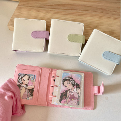 pu皮质拼色一宫格卡册