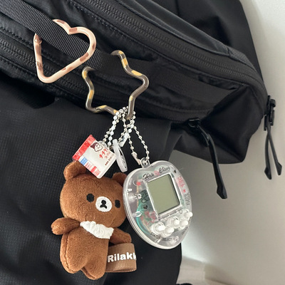 少女玩心豹纹星星弹簧扣痛包扣