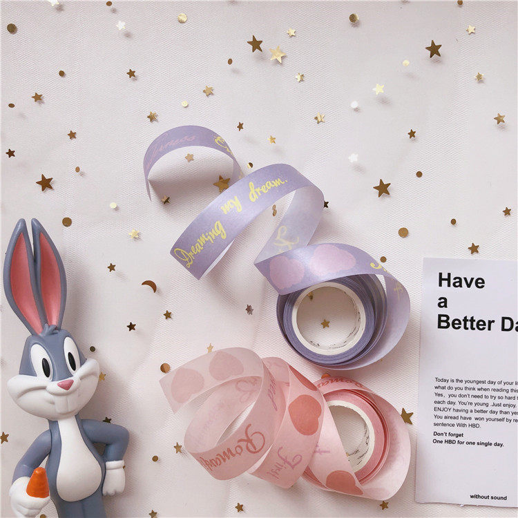 韩国少女紫粉梦幻字母爱心胶带手帐笔记日记DIY装饰素材贴纸和纸|ruв категории электронный словарь/электрический бумажных книг/канцелярские принадлежности, клей товаров, лента/ленты/клей - от Buy2taobao.com для оказания профессиональной услуги покупки агента Taobao