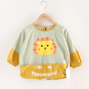 23秋季上市纯棉宝宝罩衣棉布轻薄耐穿吸水防水透气男女儿童反穿衣