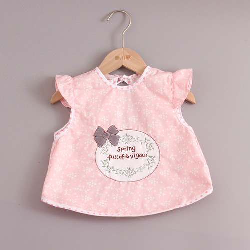 宝宝围兜防水口水巾无袖小孩罩衣