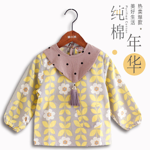 棉儿童罩衣防水宝宝反穿衣围裙