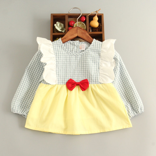 儿童白雪公主长袖纯棉宝宝罩衣