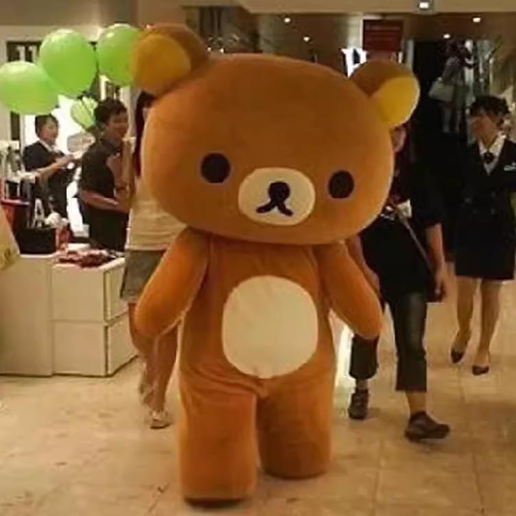 戴彩帽懒懒熊道具卡通人偶