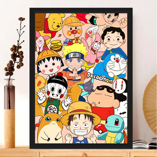 海贼王迷你拼图1000片成人版带框高难度动漫卡通全家福益智玩具