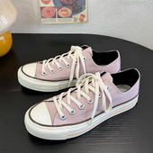 青春潮流学院系带港风休闲平底帆布鞋 百搭时尚 低帮韩版 卡通紫女款