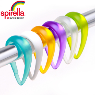 SPIRELLA 创意彩色浴帘环艺术挂钩浴帘挂钩 浴室帘个性 丝普瑞时尚