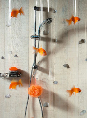 spirella卡通PEVA透明隔断帘欧式卫生间浴室浴帘防水加厚防霉