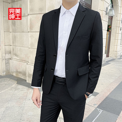 西服套装男士外套休闲春秋上衣伴郎新郎结婚商务职业正装小西装男
