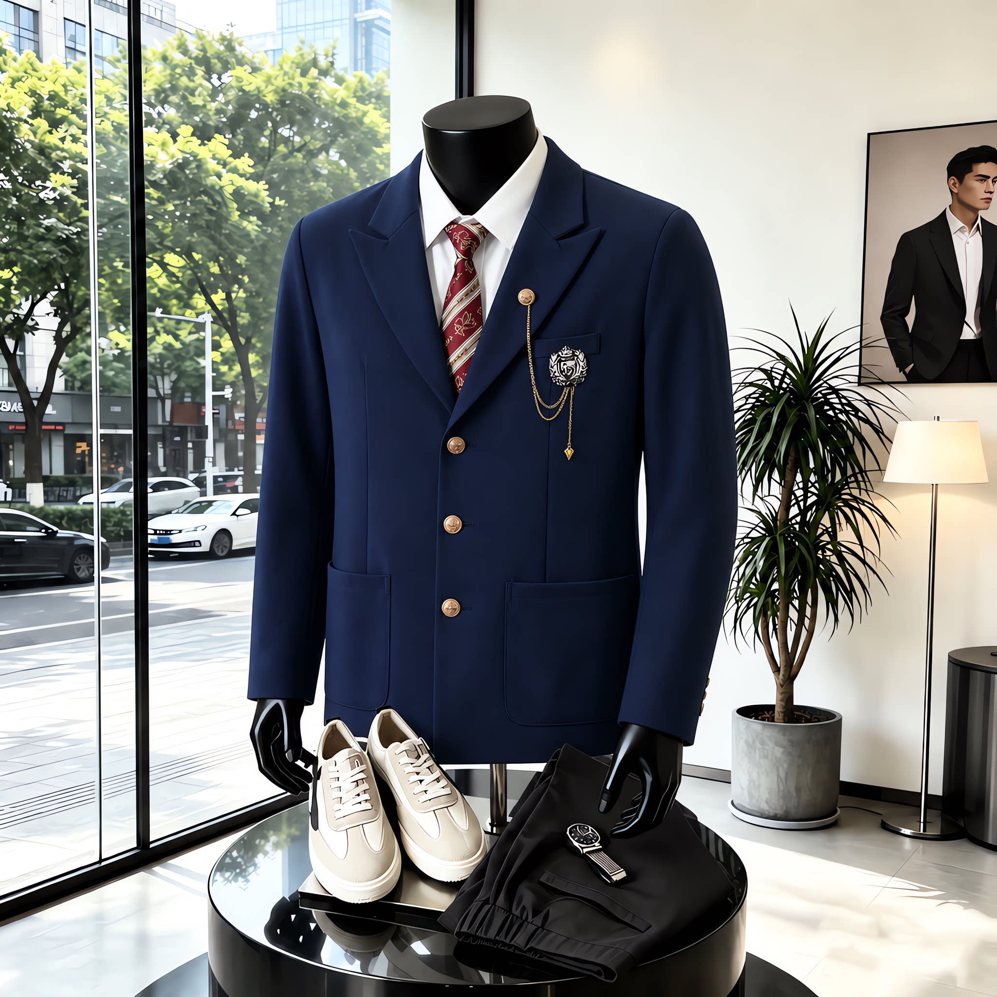 日系学院风DK制服男套装学生痞帅潮牌西装衬衫西裤校供班服演出服图片