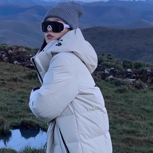 90白鹅绒高蓬松极寒加厚东北尔滨零下30度户外过膝长款男女羽绒服