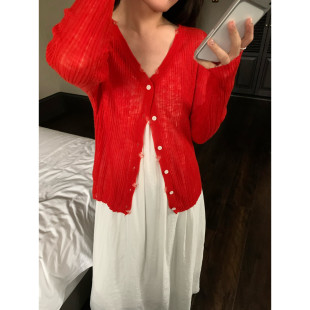 女装 KITTIN春夏韩系时尚 针织开衫 大气百搭竹节休闲长袖 简约修身