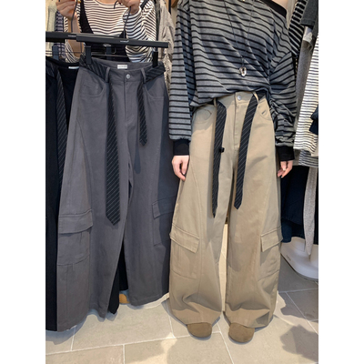 想象 SAILORMOON2025新款阔腿裤宽松百搭直筒休闲裤女(配丝带)