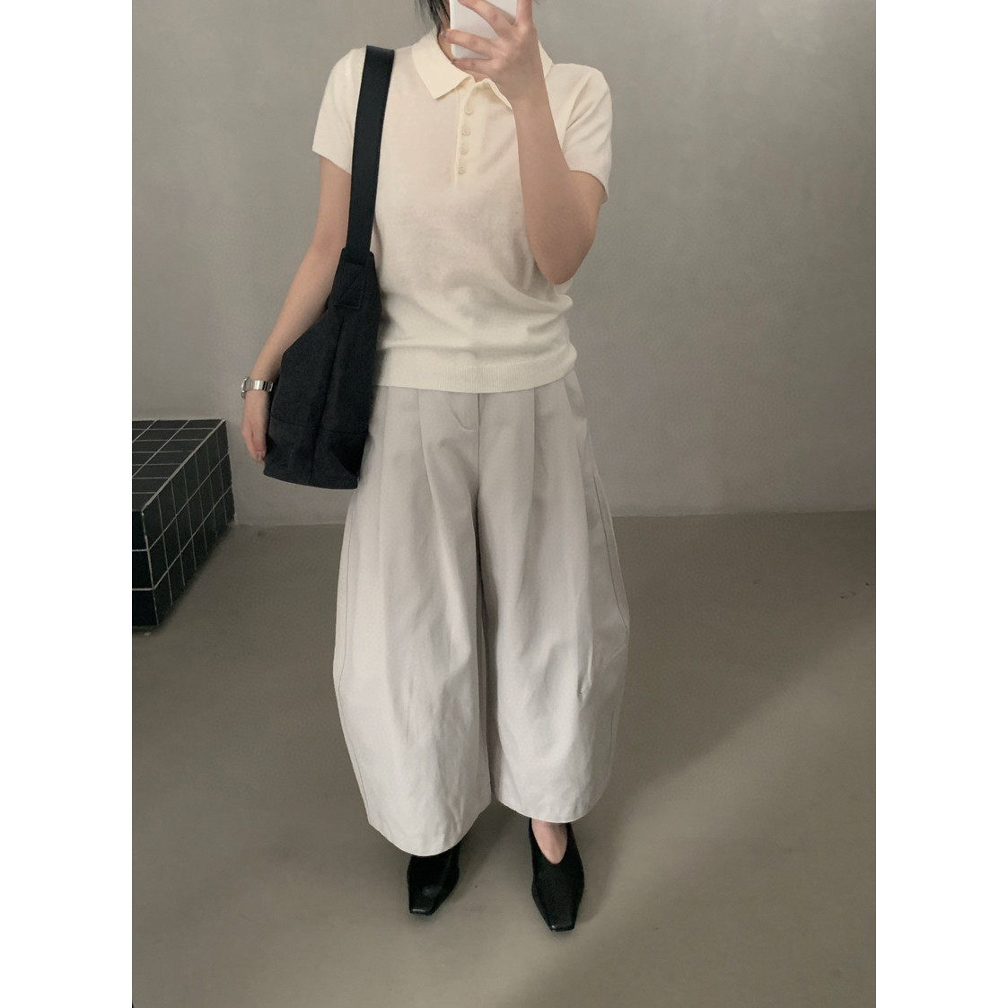 H-XL韩系气质通勤减龄感舒适显瘦休闲风POLO领条纹短袖针织衫女春