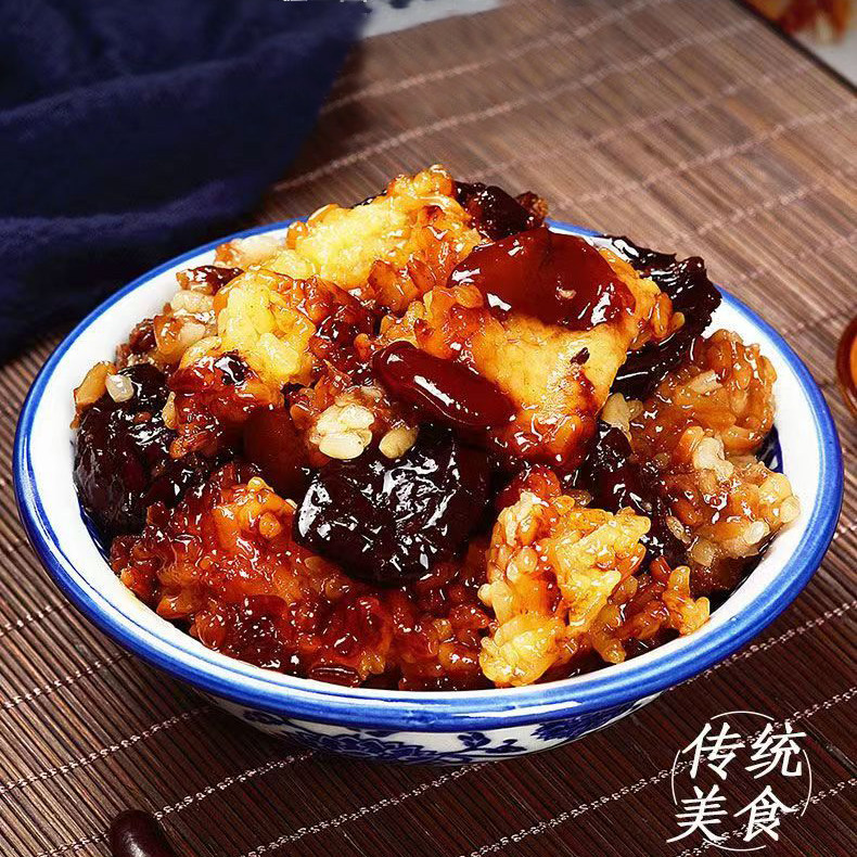 陕西特产西安小吃即食甑糕糯米饭八宝饭镜糕传统美食米糕回民街