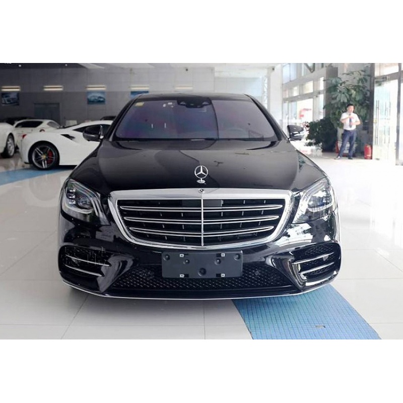 适用18-20款奔驰S级S450L前牌照板S500L后车牌托盘转换支架底座框