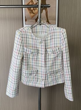 2258撤柜xxq新款2025气质短款小个子时尚粗花呢上衣香风法式外套