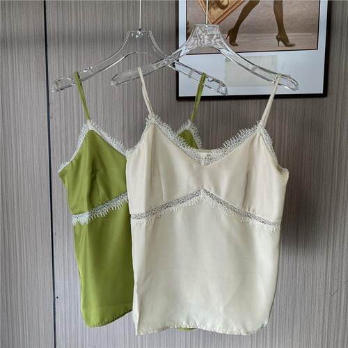 9004撤柜ATU性感蕾丝修身拼接吊带打底背心夏季新款美背无袖上衣