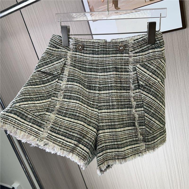 11002撤柜ATU夏季新款高腰香风时尚格子短裤休闲裤