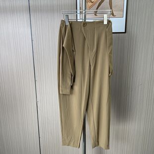 885品牌撤柜ST时尚女装新款高腰宽松百搭休闲裤萝卜哈伦裤子