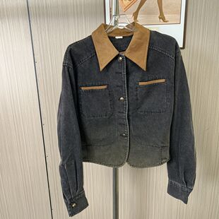 2133品牌撤柜剪标时尚女装牛仔复古新款翻领休闲外套