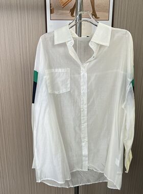 4039撤柜cg大码白色长袖衬衫宽松大码上衣中长款衬衣休闲新款
