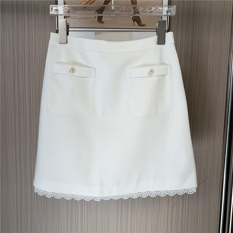 9023品牌专柜ATU小个子半身裙蕾丝新款香风气质高腰花边白色短裙