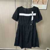 1095撤柜cg大码 裙子 收腰气质连衣裙黑色显瘦女装 新款 夏季