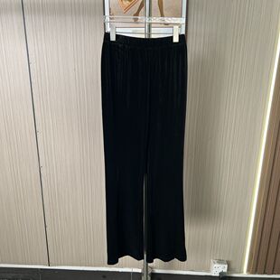 0754撤柜黑色丝绒金丝绒2026高腰垂感宽松直筒休闲裤子