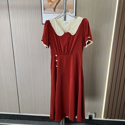 1121撤柜AL连衣裙显瘦夏季新款法式复古气质娃娃长裙收腰裙子