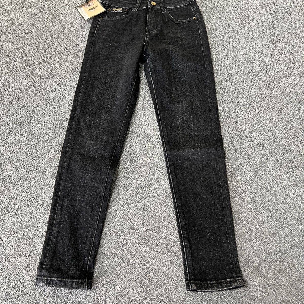 5537撤柜女装黑色牛仔裤弹力铅笔小脚裤靴子裤九分裤子