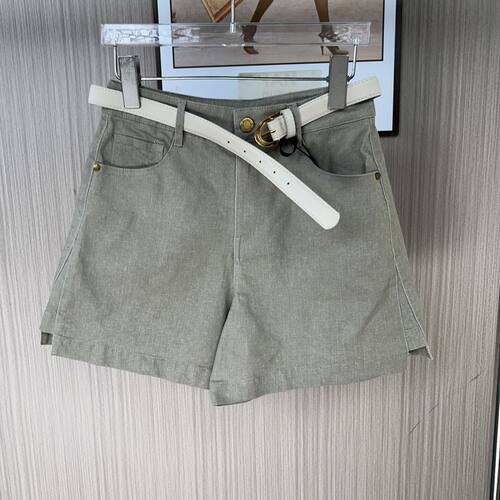 6579品牌撤柜DS夏季新款洗水军绿色短裤女