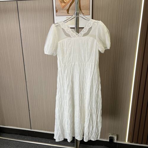 1024撤柜AL法式女夏季新款连衣裙气质收腰长裙显瘦裙子